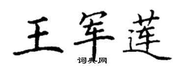 丁謙王軍蓮楷書個性簽名怎么寫