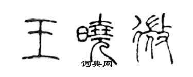 陳聲遠王曉微篆書個性簽名怎么寫