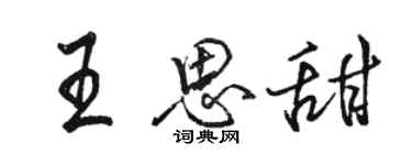 駱恆光王思甜行書個性簽名怎么寫