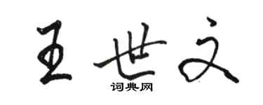 駱恆光王世文行書個性簽名怎么寫