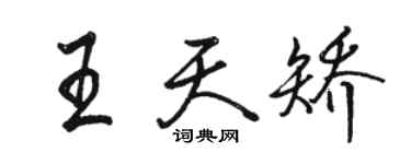 駱恆光王天矯行書個性簽名怎么寫