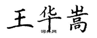 丁謙王華嵩楷書個性簽名怎么寫