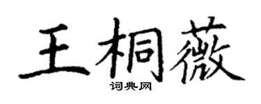 丁謙王桐薇楷書個性簽名怎么寫