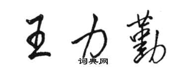 駱恆光王力勤行書個性簽名怎么寫