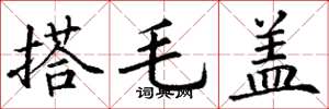 丁謙搭毛蓋楷書怎么寫