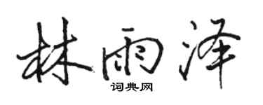 駱恆光林雨澤行書個性簽名怎么寫