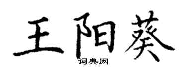 丁謙王陽葵楷書個性簽名怎么寫