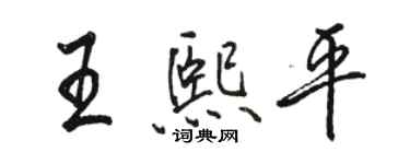 駱恆光王熙平行書個性簽名怎么寫