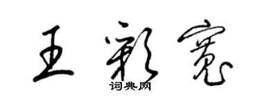 梁錦英王彩寬草書個性簽名怎么寫