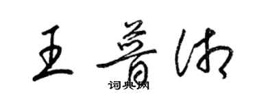 梁錦英王普湘草書個性簽名怎么寫