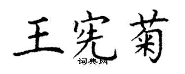 丁謙王憲菊楷書個性簽名怎么寫