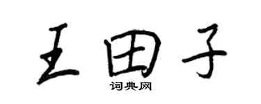 王正良王田子行書個性簽名怎么寫