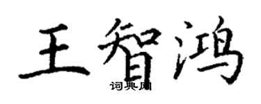 丁謙王智鴻楷書個性簽名怎么寫