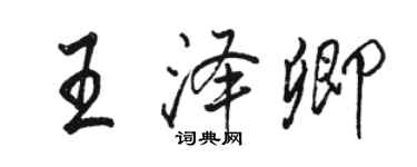 駱恆光王澤卿行書個性簽名怎么寫