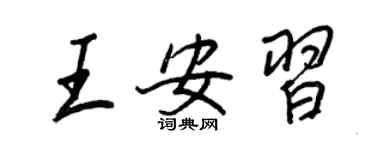 王正良王安習行書個性簽名怎么寫