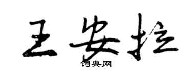曾慶福王安拉行書個性簽名怎么寫