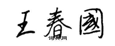 王正良王春國行書個性簽名怎么寫