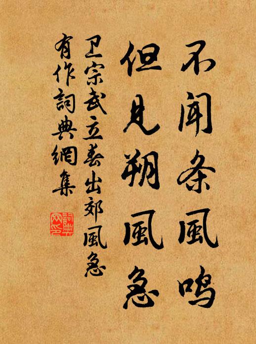 衛宗武不聞條風鳴,但見朔風急書法作品欣賞