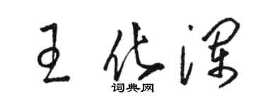 駱恆光王化瀾草書個性簽名怎么寫