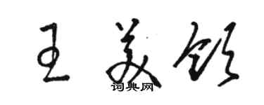 駱恆光王美領草書個性簽名怎么寫