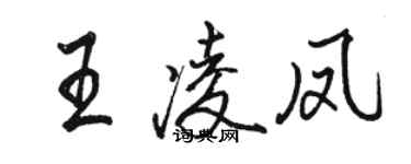 駱恆光王凌鳳行書個性簽名怎么寫