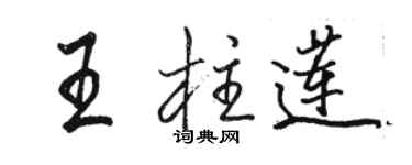 駱恆光王柱蓮行書個性簽名怎么寫