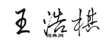 駱恆光王浩棋行書個性簽名怎么寫