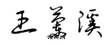 曾慶福王蘭溪草書個性簽名怎么寫