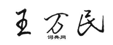 駱恆光王萬民行書個性簽名怎么寫