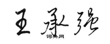 駱恆光王承強行書個性簽名怎么寫