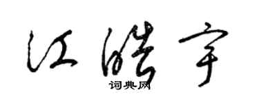 梁錦英江皓宇草書個性簽名怎么寫