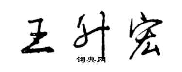 曾慶福王升宏行書個性簽名怎么寫