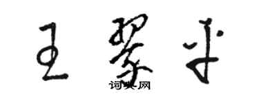 駱恆光王翠平草書個性簽名怎么寫