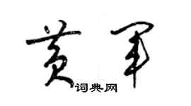 梁錦英黃軍草書個性簽名怎么寫