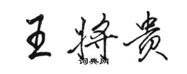 駱恆光王將貴行書個性簽名怎么寫