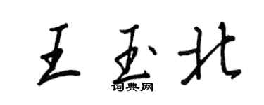 王正良王玉北行書個性簽名怎么寫