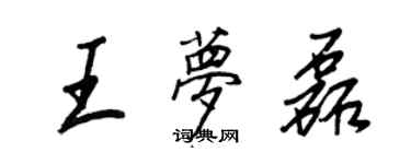 王正良王夢磊行書個性簽名怎么寫