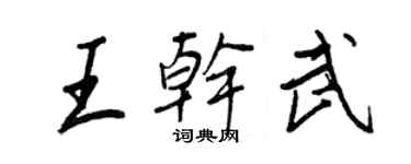 王正良王乾武行書個性簽名怎么寫
