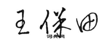 駱恆光王保田草書個性簽名怎么寫