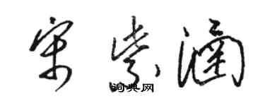 駱恆光宋紫涵草書個性簽名怎么寫