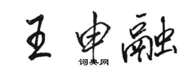 駱恆光王申融行書個性簽名怎么寫