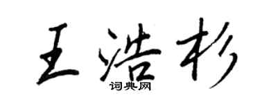 王正良王浩杉行書個性簽名怎么寫
