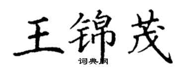 丁謙王錦茂楷書個性簽名怎么寫