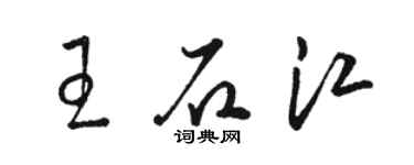 駱恆光王石江草書個性簽名怎么寫