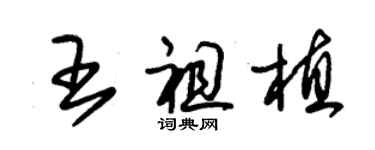 朱錫榮王祖植草書個性簽名怎么寫