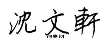 王正良沈文軒行書個性簽名怎么寫