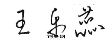 駱恆光王樂蕊草書個性簽名怎么寫