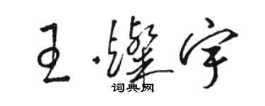 駱恆光王燦宇草書個性簽名怎么寫