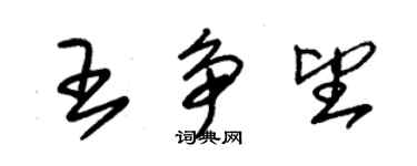 朱錫榮王爭望草書個性簽名怎么寫