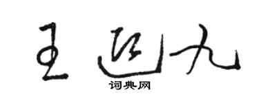 駱恆光王迎九草書個性簽名怎么寫